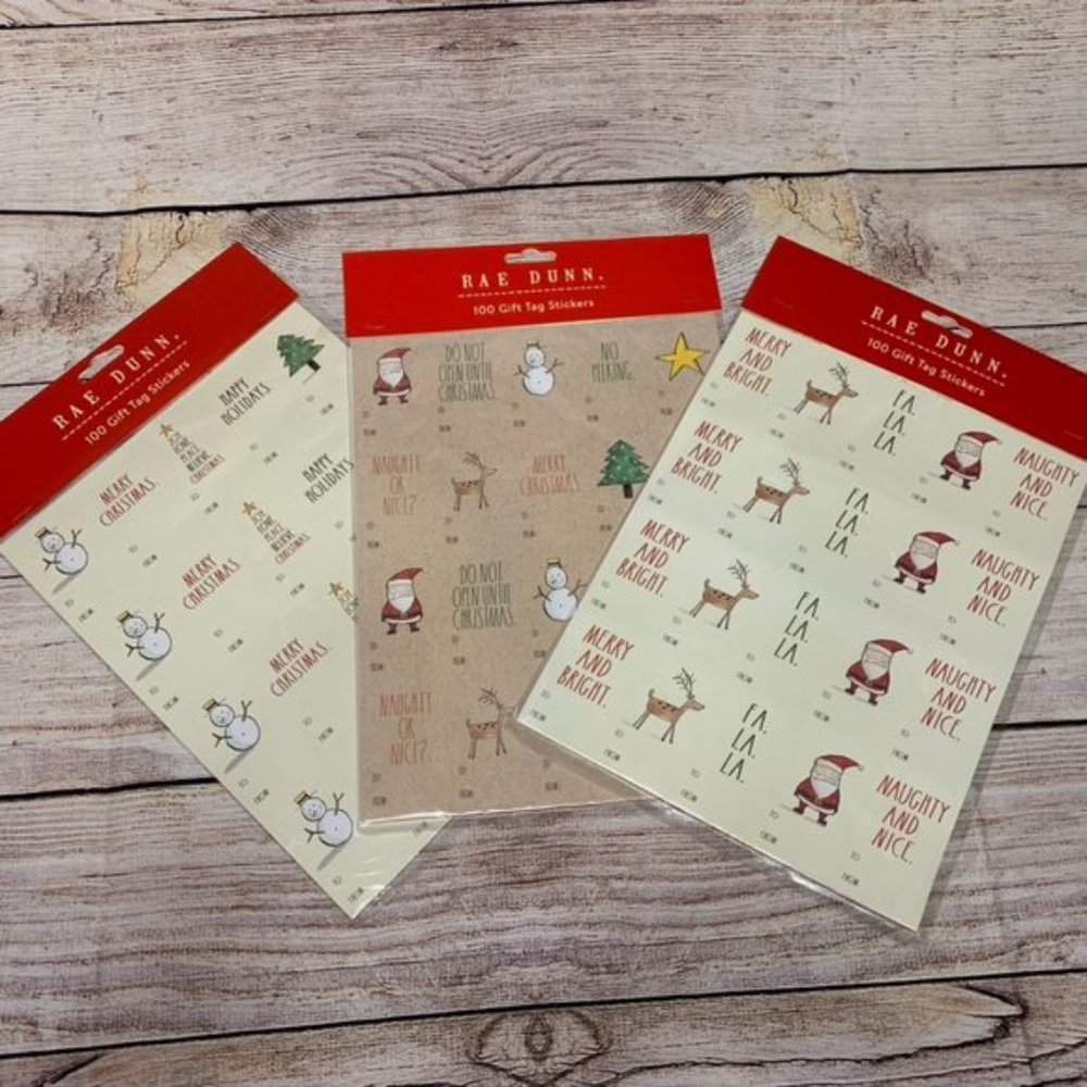 Rae Dunn Christmas Gift Tags Set of 300 Stickers
